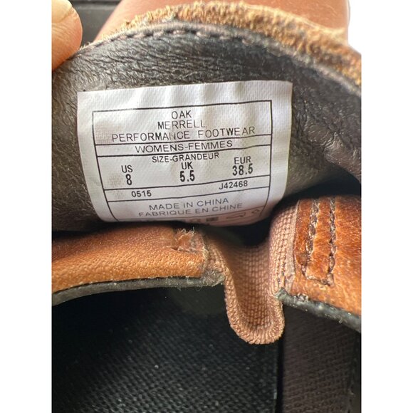 Merrell Womens Brown Leather Slip-On Clogs With Block Heel & Rubber Sole Size 8 - Picture 7 of 7